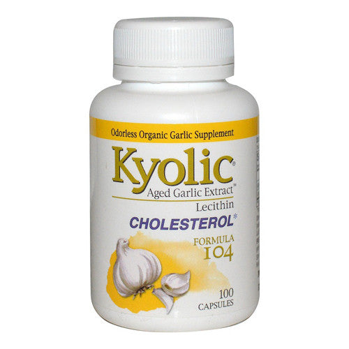 Kyolic Cholesterol Formula 104 Aged Garlic Extract With Lecithin Capsules, 100 Ea
